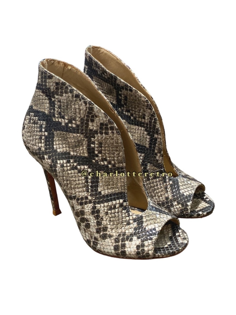 Schutz • Kueris Python Leather Stiletto Bootie